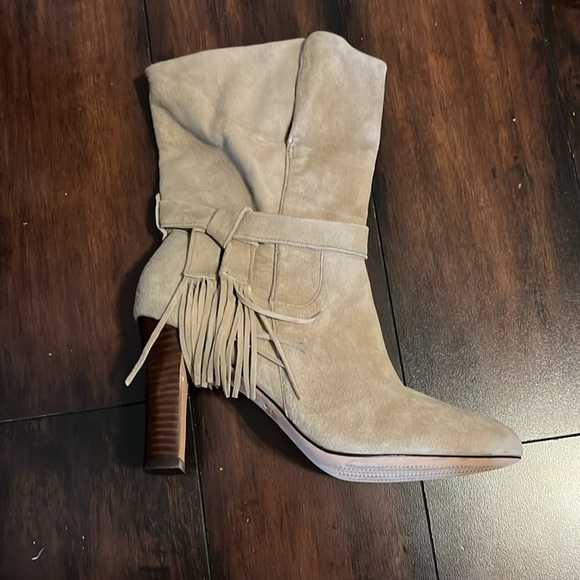 Johnston & Murphy Keaton  Leather Ankle Boots Size 7.5 Fringe Cuff Weste… - Picture 2 of 13